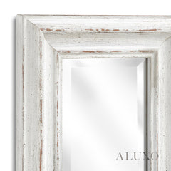 Lumi Antique White Narrow Slim Wall Mirror - 135cm x 19cm