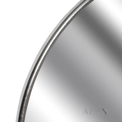 Orel Large Circular Statement Wall Mirror in Silver Foil - 125cm