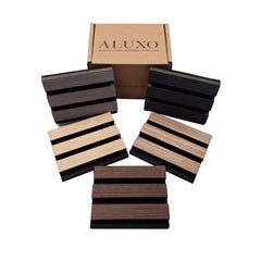 ALUXO® Acoustic Slatted Wall Panels - Sample Box - 8 Colour Swatches