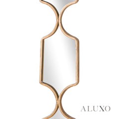 Elden Geometric Linked Slim Wall Mirror in Gold - 145cm