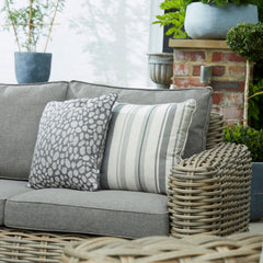 Amalfi 5-Seater Outdoor Furniture Set – Beige Rattan Sofa & Armchairs with Acacia Wood Coffee Table