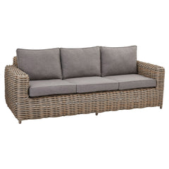 Amalfi 5-Seater Outdoor Furniture Set – Beige Rattan Sofa & Armchairs with Acacia Wood Coffee Table