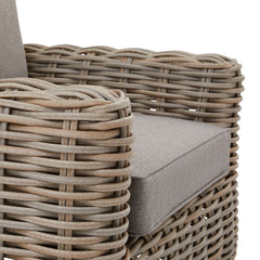 Amalfi 5-Seater Outdoor Furniture Set – Beige Rattan Sofa & Armchairs with Acacia Wood Coffee Table