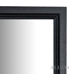 Torin Black Wood Large Window Wall Mirror - 150cm
