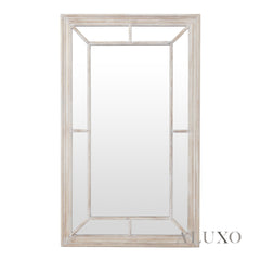 Torin Medium Washed Wood Architectural Window Wall Mirror - 150cm