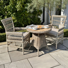 Provence Beige Rattan Outdoor Dining Chair – Provence Collection with Olefin Cushion