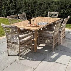 Provence Beige Rattan Outdoor Dining Chair – Provence Collection with Olefin Cushion