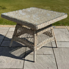 Provence Outdoor Rattan Dining Set – 4 Seater with Glass Top Table & Weather-Resistant Cushions