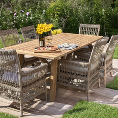 Provence Outdoor Large Dining Table – Acacia Wood 200cm Rustic Patio Centerpiece