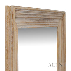Lumi Medium Washed Wood Wall Mirror with Stepped Frame - 150cm x 80cm