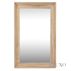 Lumi Medium Washed Wood Wall Mirror with Stepped Frame - 150cm x 80cm