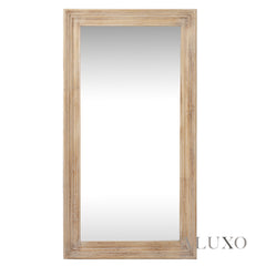 Lumi Small Washed Wood Wall Mirror with Stepped Frame - 120cm x 76cm