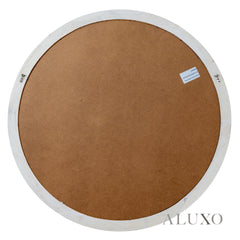 Torin Round Washed Wood Architectural Window Wall Mirror - 100cm