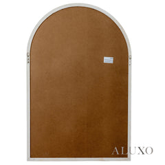 Torin Rustic Washed Wood Arched Window Wall Mirror - 135cm