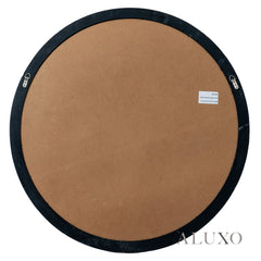 Torin Black Wood Round Architectural Window Wall Mirror - 100cm