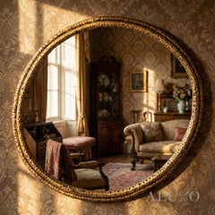 Orel Large Dimpled Texture Organic Wall Mirror in Gold - 86cm x 82cm