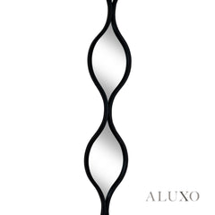 Elden Sculptural Wavy Slim Wall Mirror in Black - 146cm