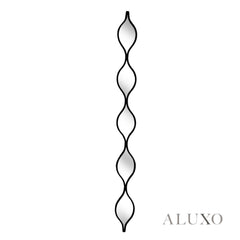 Elden Sculptural Wavy Slim Wall Mirror in Black - 146cm