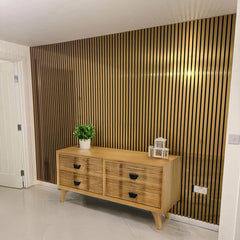 ALUXO® Acoustic Slatted Wall Panels 240 x 60cm - Gold Metallic