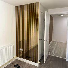 ALUXO® Acoustic Slatted Wall Panels 240 x 60cm - Gold Metallic