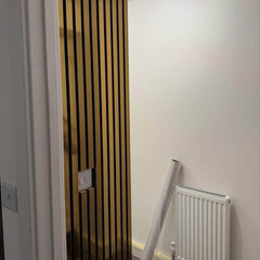 ALUXO® Acoustic Slatted Wall Panels 240 x 60cm - Gold Metallic