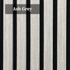 Acoustic Slatted Wall Panels 240 x 60cm - Ash Grey