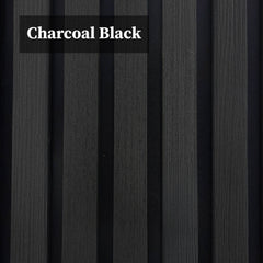 Acoustic Slatted Wall Panels 240 x 60cm - Charcoal Black