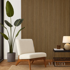ALUXO® Acoustic Slatted Wall Panels 240 x 60cm - Natural Oak