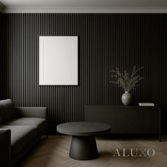 ALUXO® Acoustic Slatted Wall Panels 240 x 60cm - Charcoal Black