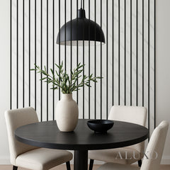 ALUXO® Acoustic Slatted Wall Panels 240 x 60cm - White Marble