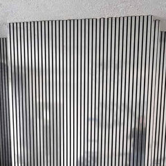 ALUXO® Acoustic Slatted Wall Panels 240 x 60cm - Chrome Metallic