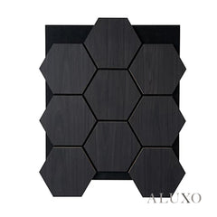 ALUXO® Acoustic Hexagon Wall Panel 70 x 60cm - Charcoal Black