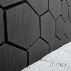 ALUXO® Acoustic Hexagon Wall Panel 70 x 60cm - Charcoal Black