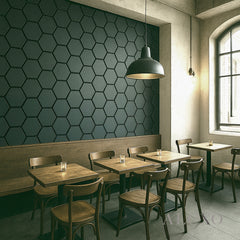 ALUXO® Acoustic Hexagon Wall Panel 70 x 60cm (Set of 4) - Charcoal Black