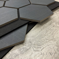 ALUXO® Acoustic Hexagon Wall Panel 70 x 60cm - Charcoal Black