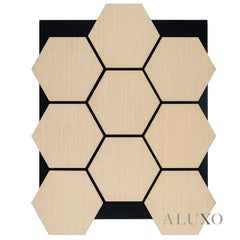 ALUXO® Acoustic Hexagon Wall Panel 70 x 60cm (Set of 4) - Light Oak