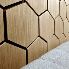 ALUXO® Acoustic Hexagon Wall Panel 70 x 60cm (Set of 4) - Natural Oak