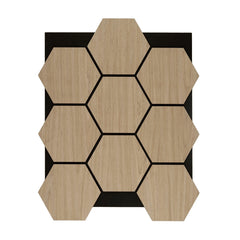 ALUXO® Acoustic Hexagon Wall Panel 70 x 60cm - Natural Oak