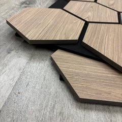 ALUXO® Acoustic Hexagon Wall Panel 70 x 60cm (Set of 4) - Natural Oak