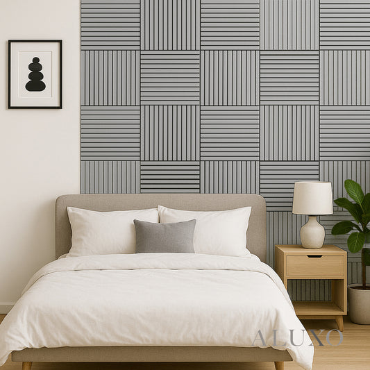 ALUXO® Acoustic Square Wall Panels 60 x 60cm (SET of 4) - Ash Grey