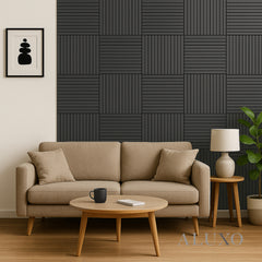 ALUXO® Acoustic Square Wall Panels 60 x 60cm (SET of 4) - Charcoal Black