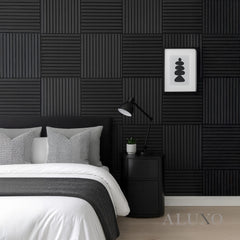 ALUXO® Acoustic Square Wall Panels 60 x 60cm (SET of 4) - Charcoal Black