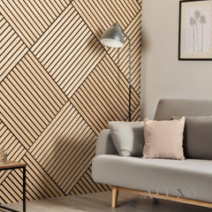 ALUXO® Acoustic Square Wall Panels 60 x 60cm (SET of 4) - Light Oak