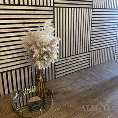 ALUXO® Acoustic Square Wall Panels 60 x 60cm (SET of 4) - Natural Oak