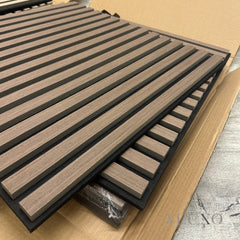 ALUXO® Acoustic Square Wall Panels 60 x 60cm (SET of 4) - Walnut (Dark Oak)