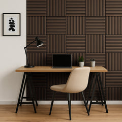 ALUXO® Acoustic Square Wall Panels 60 x 60cm (SET of 4) - Walnut (Dark Oak)