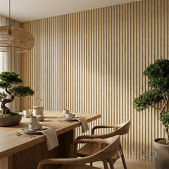 Panelux™ Pro 3-Sided Wood Veneer Oak Wall Panels | Grey Felt Backing - 240cm x 32cm (Set Of 2)