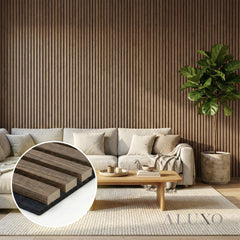Panelux™ Pro 3-Sided Wood Veneer Smoked Oak Wall Panels - 240cm x 32cm (Set Of 2)