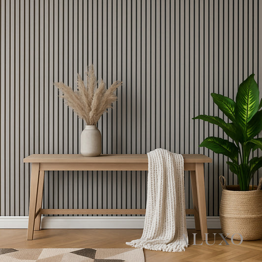 ALUXO® Acoustic Slatted Wall Panels 240 x 60cm - Ash Grey