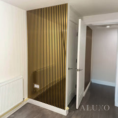 ALUXO® Acoustic Slatted Wall Panels 240 x 60cm - Gold Metallic